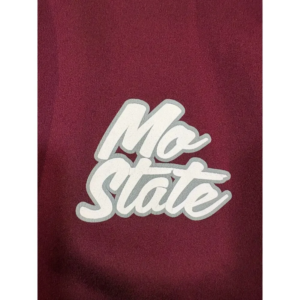 MO State Adidas Burgundy Quarter Zip Athletic Shirt Jacket